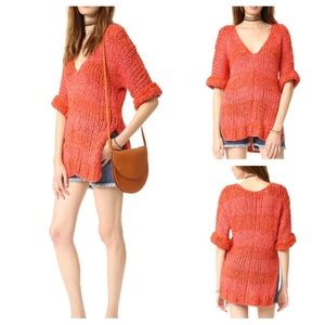 Free People V-Neck Tunic Sweater